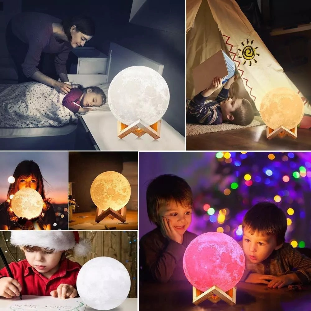 Lampara Luna 3D Moon Light Multicolor Con Humificador x 1 Und