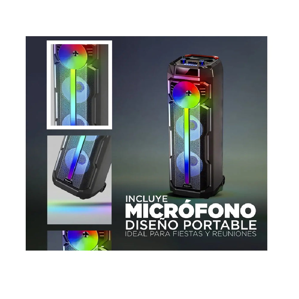 Torre De Sonido Bluetooth Portátil Con Ruedas 85.5cm Luces LED RGB