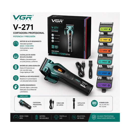 Máquina De Cortar Cabello VGR V-271 Profesional Ajustable 11000 RPM