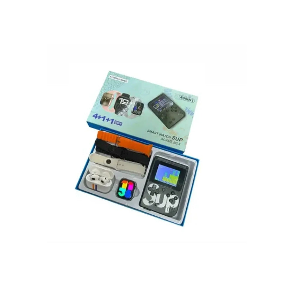 Combo Smartwatch K12 Mini Con Correas + Consola Portátil Game Box 400 En 1