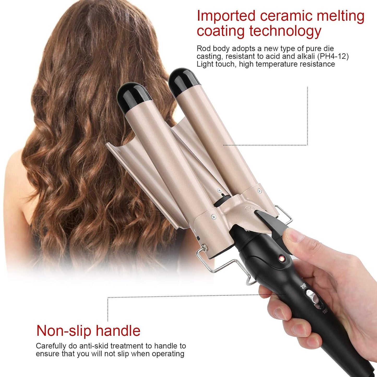 Rizador De Pelo Difusor De Cabello Triple Barril