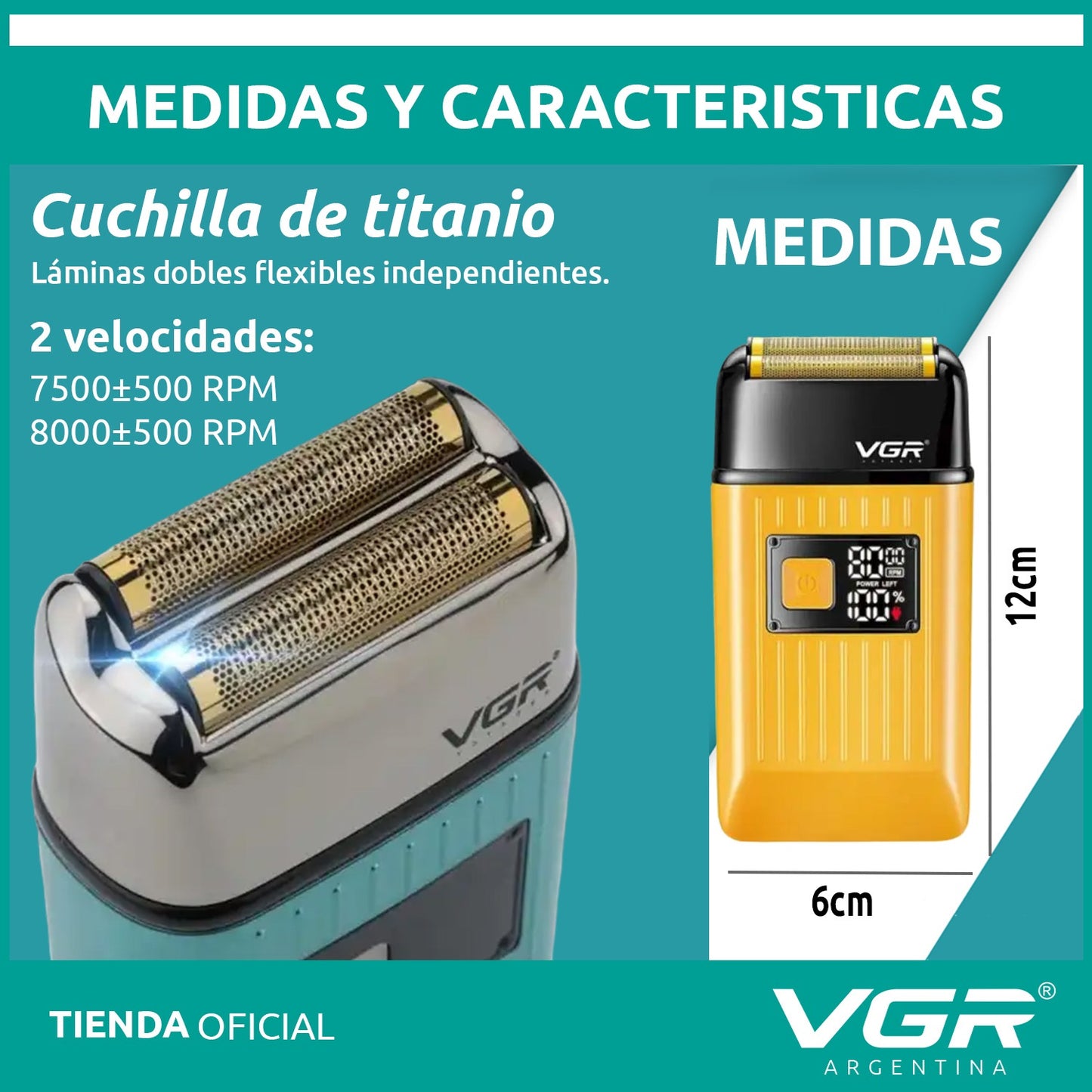 Afeitadora Eléctrica VGR V-357 Patillera 2en1 Impermeable