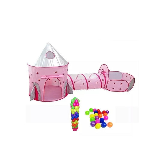 Carpa Infantil Castillo Con Túnel Piscina De Pelotas