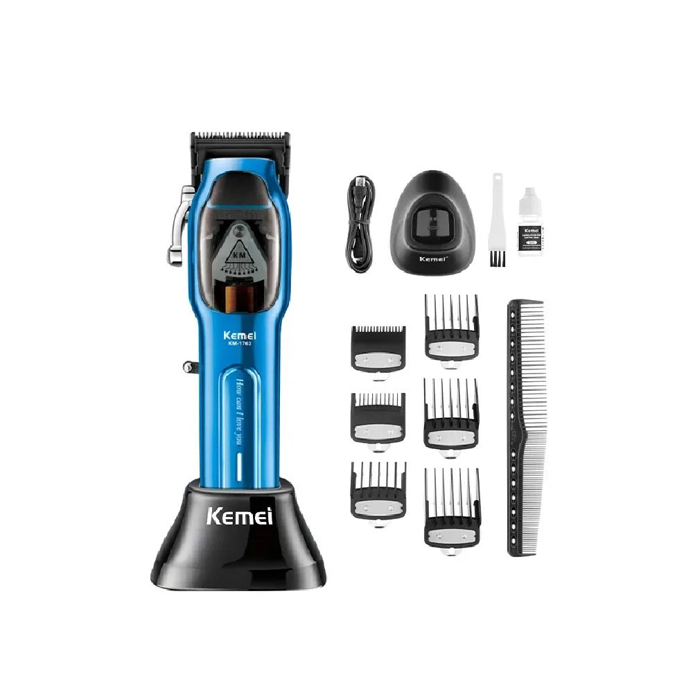 Maquina Para Cortar Cabello Original E Inalambrica Kemei 1763 Recargable