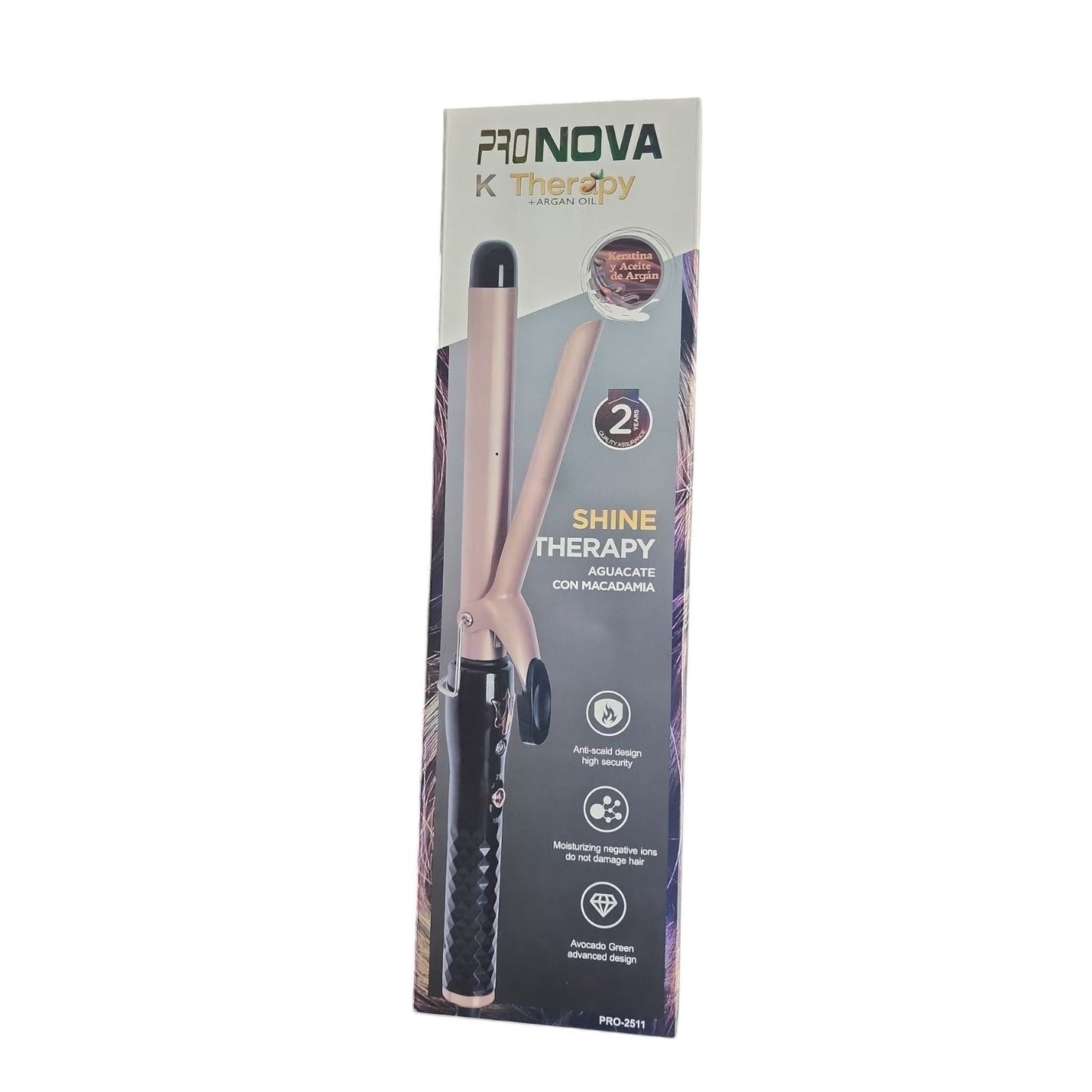 Pinza Rizadora De Cabello Pronova Aguacate Macadamia