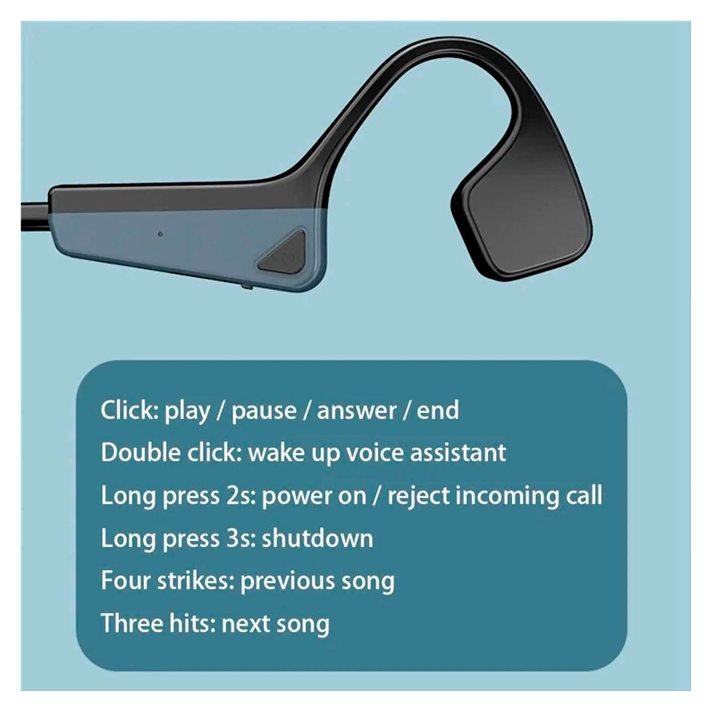 Audífonos Inalámbricos De Gancho Deportivo Con Conducción Ósea