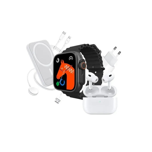 Combo Reloj Inteligente + Audífonos + Power Bank