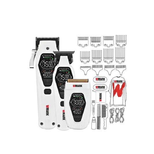 Kit Profesional Wmark 3 En 1 Maquina + Patillera + Shaver NG-7602