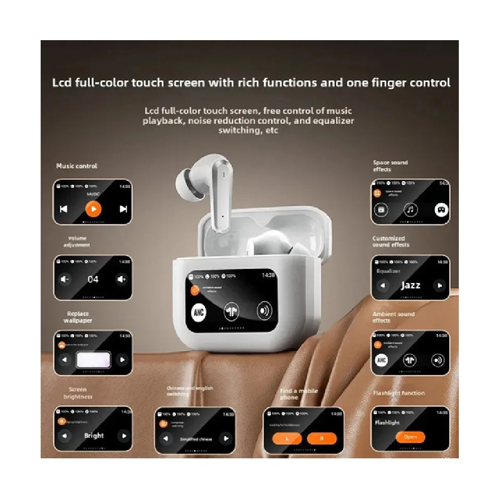 Audifonos Inalambricos Con Pantalla Táctil Integrado