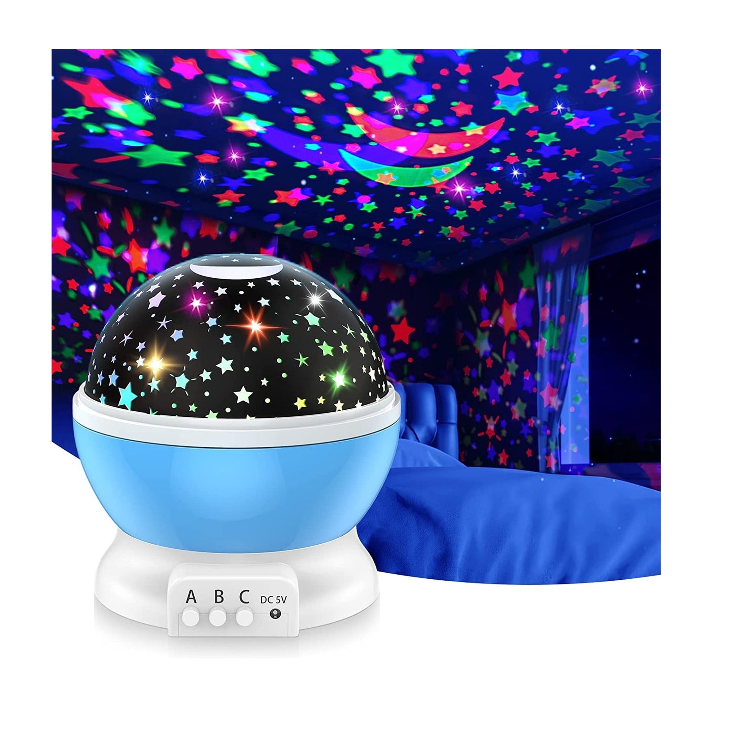 Lampara Rotativa Para Niños Proyector De Estrellas Night Light