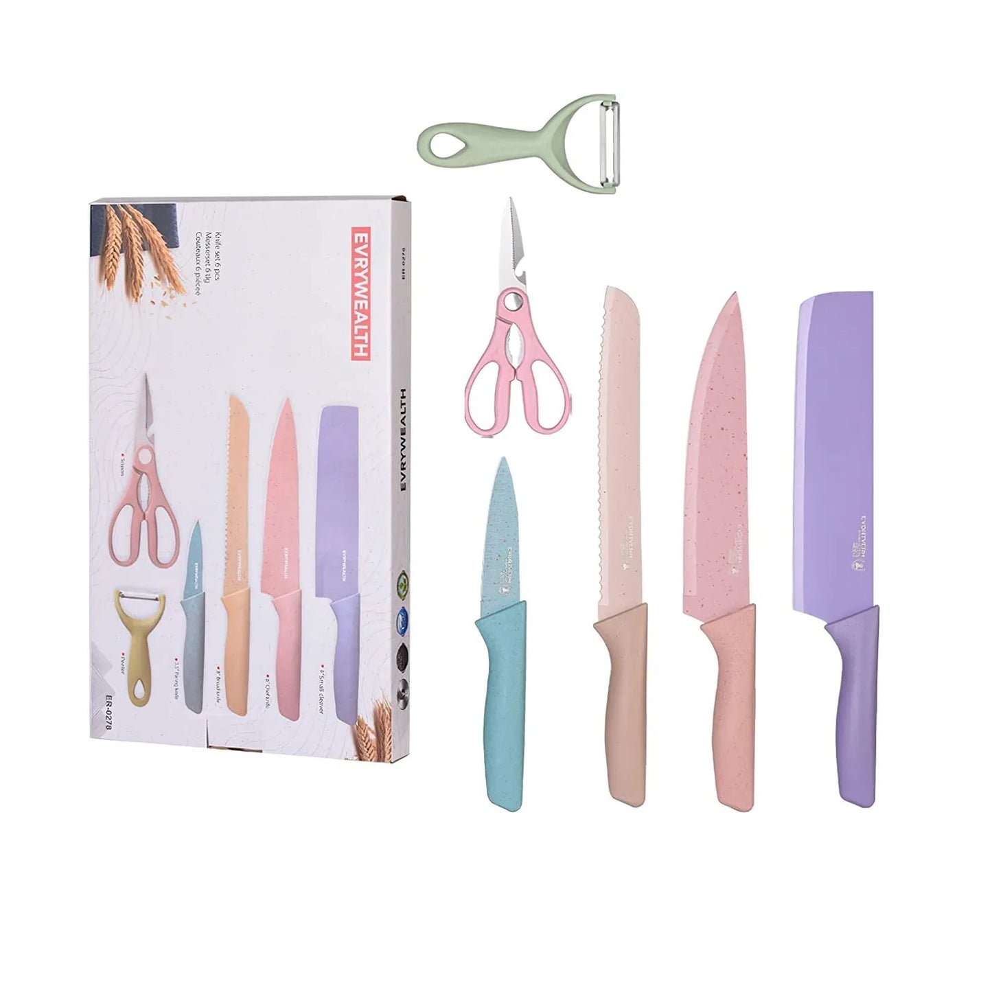 Juego De Cuchillos Set De Cocina Kitchen Knife x 6 Unidades