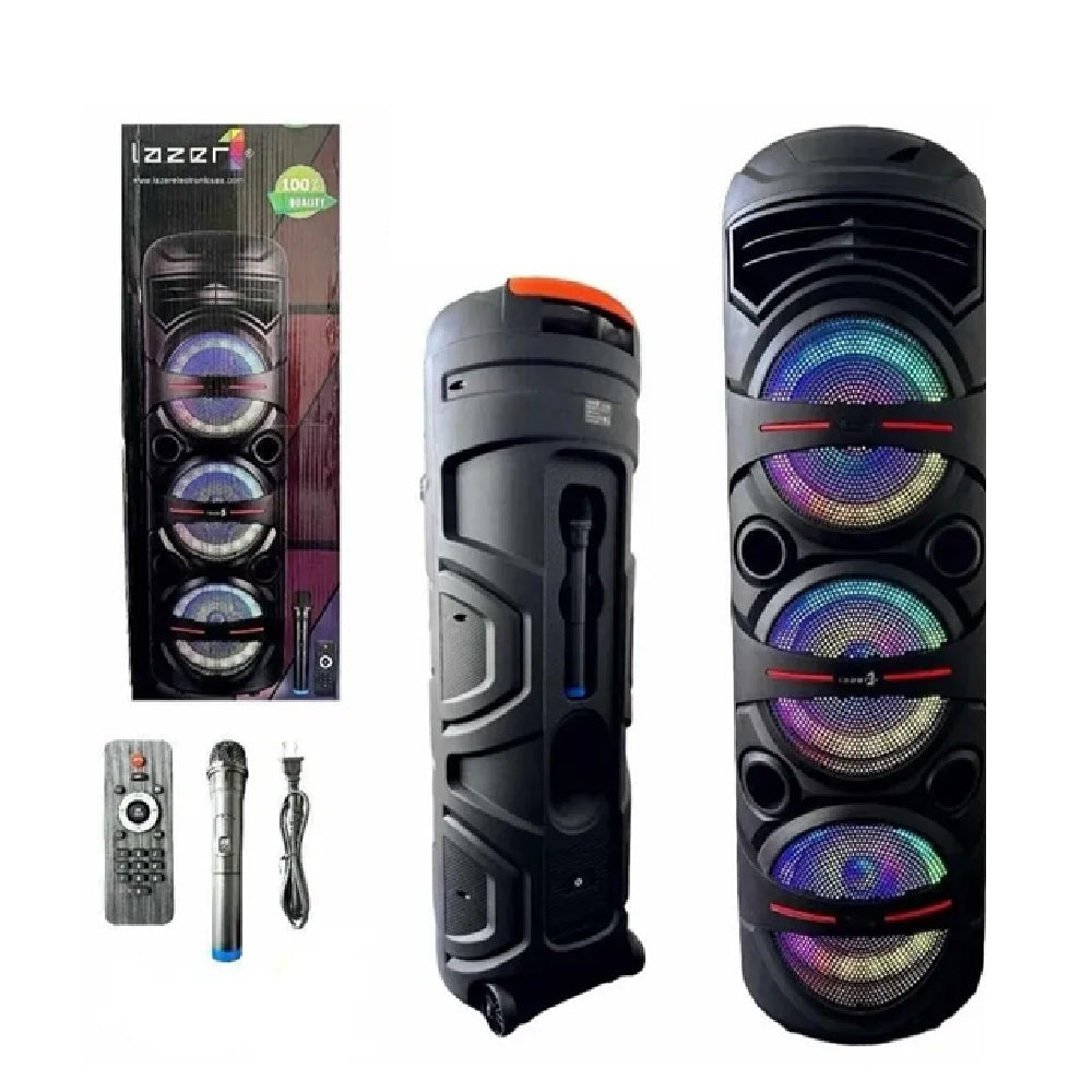 Parlante Cabina De Sonido Lazer Recargable Bluetooth Luces LED