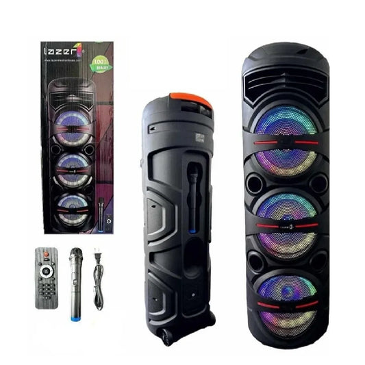 Parlante Cabina De Sonido Lazer Recargable Bluetooth Luces LED