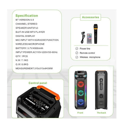 Parlante Bluetooth Gedi-G Gd-2888 Con Micrófono