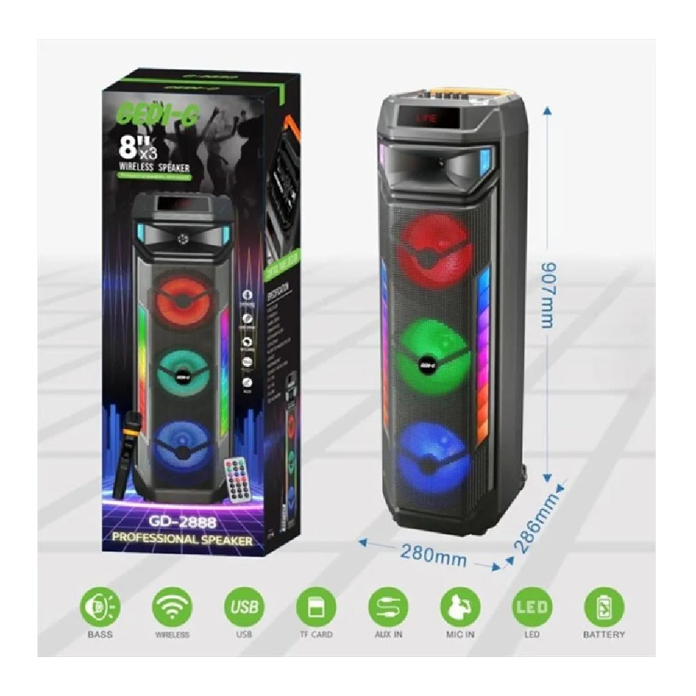 Parlante Bluetooth Gedi-G Gd-2888 Con Micrófono