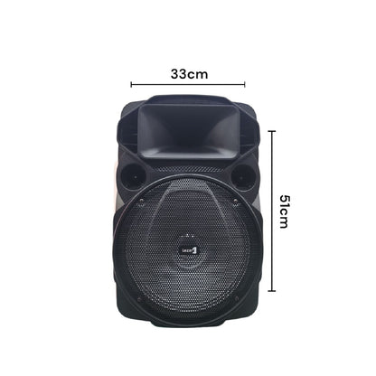 Parlante Bluetooth Lazer Lz-712 Con Micrófono Y Ruedas 51cm
