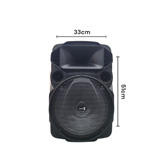 Parlante Bluetooth Lazer Lz-712 Con Micrófono Y Ruedas 51cm