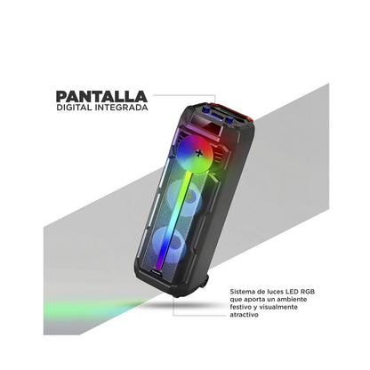 Torre De Sonido Bluetooth Portátil Con Ruedas 85.5cm Luces LED RGB