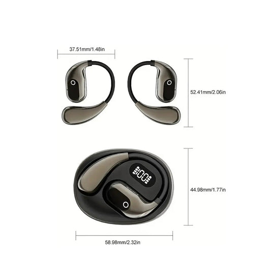 Audífonos Inalámbricos Open-Ear Deportivos Bluetooth Con Pantalla Digital LED