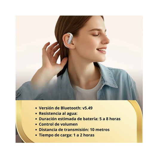 Audífonos Inalámbricos Open-Ear Deportivos Bluetooth Con Gancho TWS
