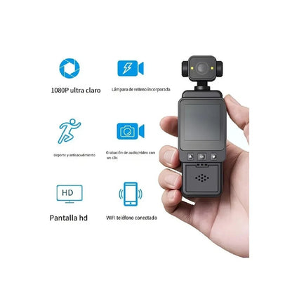Cámara De Acción Portátil Con Estabilizador Gimbal Y Pantalla LCD