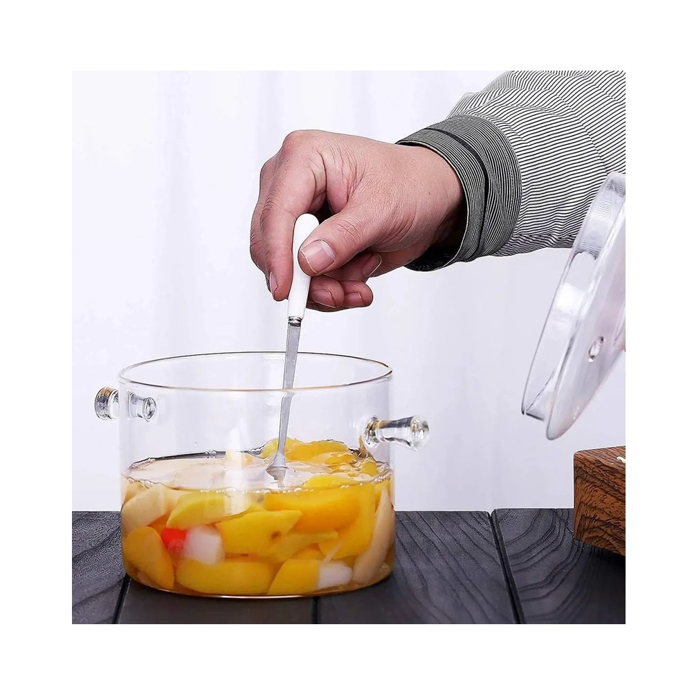 Olla De Vidrio Borosilicato Transparente Con Tapa Y Asas Para Cocina