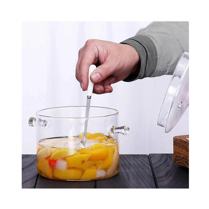 Olla De Vidrio Borosilicato Transparente Con Tapa Y Asas Para Cocina