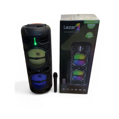 Parlante Cabina Bluetooth Lazer LZ-2892 10000W Con Luces RGB Y Micrófono