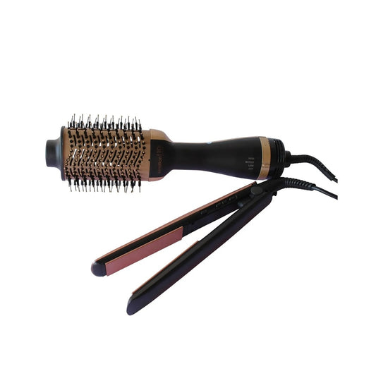 Combo Alisador Pronova K Therapy PRO-2801 Plancha Y Cepillo Secador 2 En 1