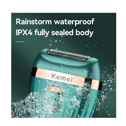 Depiladora Rasuradora Femenina Eléctrica Kemei KM-393 Recargable IPX5