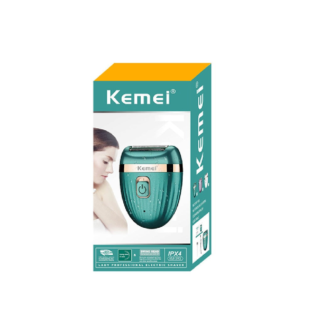 Depiladora Rasuradora Femenina Eléctrica Kemei KM-393 Recargable IPX5