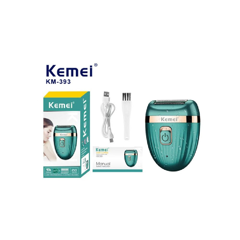 Depiladora Rasuradora Femenina Eléctrica Kemei KM-393 Recargable IPX5