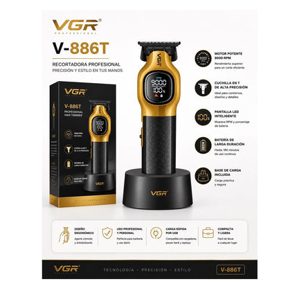 Patillera Profesional VGR V-886T Recortadora 9000 RPM Con Base De Carga