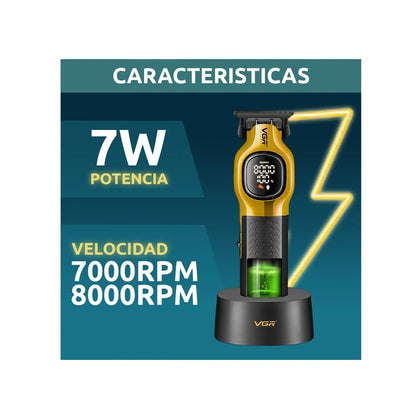 Patillera Profesional VGR V-886T Recortadora 9000 RPM Con Base De Carga