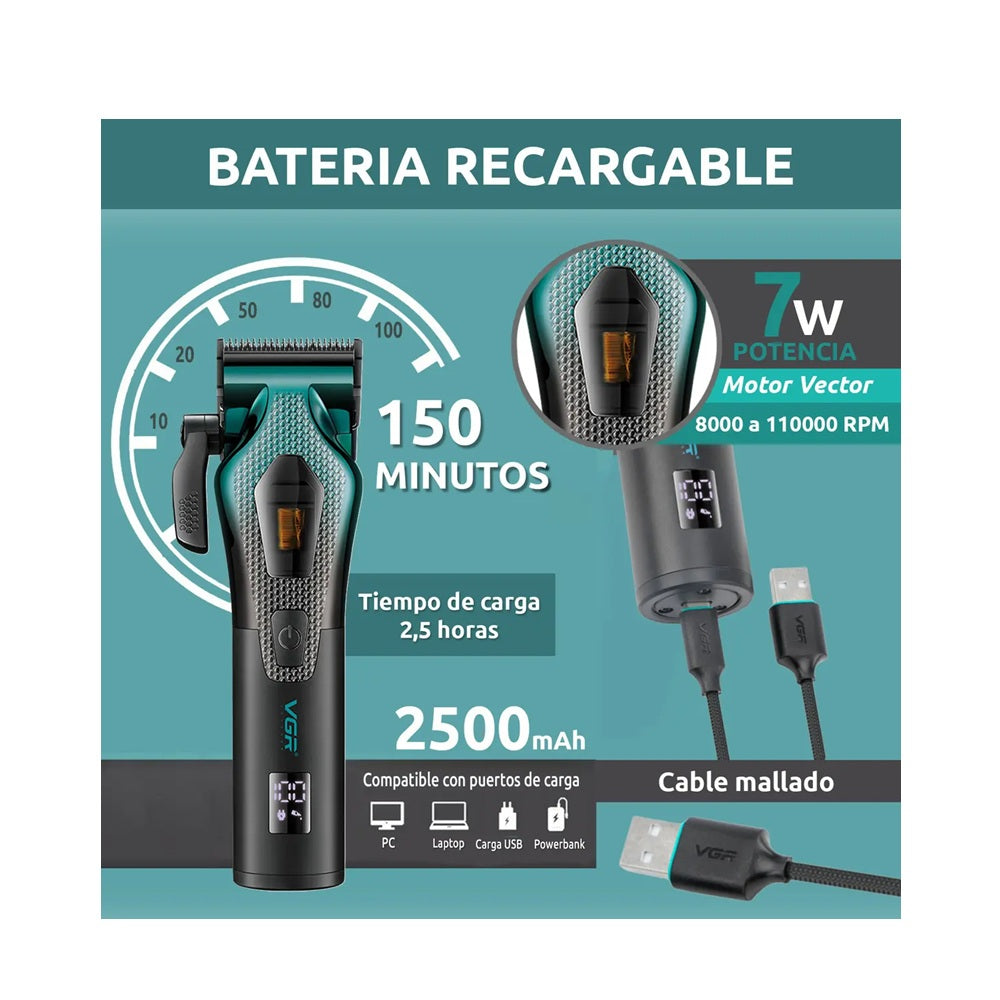 Máquina De Cortar Cabello VGR V-271 Profesional Ajustable 11000 RPM