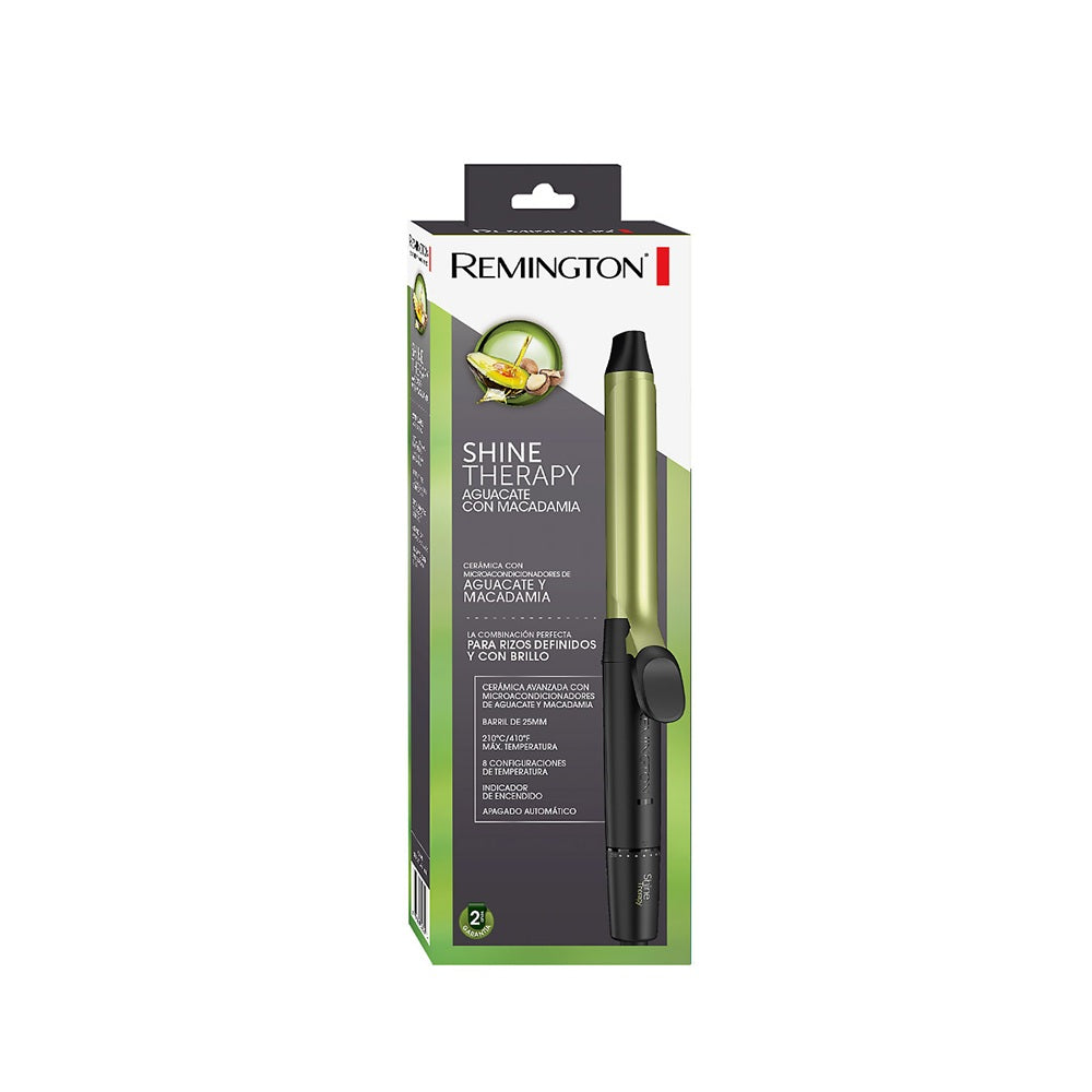 Pinza Rizadora Remington Shine Therapy Cerámica Con Aguacate 210°C