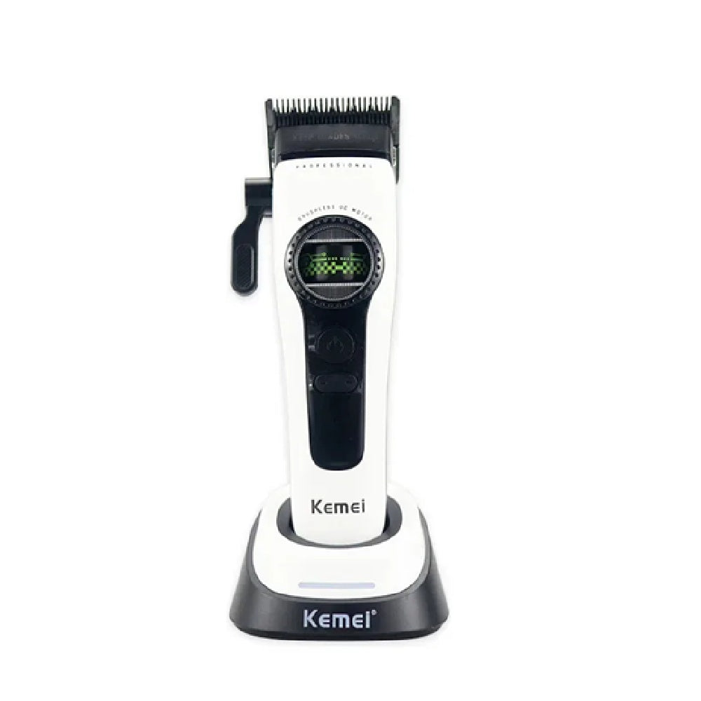 Máquina De Cortar Cabello Kemei Profesional Con Motor Brushless Y Base De Carga