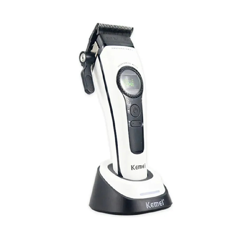 Máquina De Cortar Cabello Kemei Profesional Con Motor Brushless Y Base De Carga
