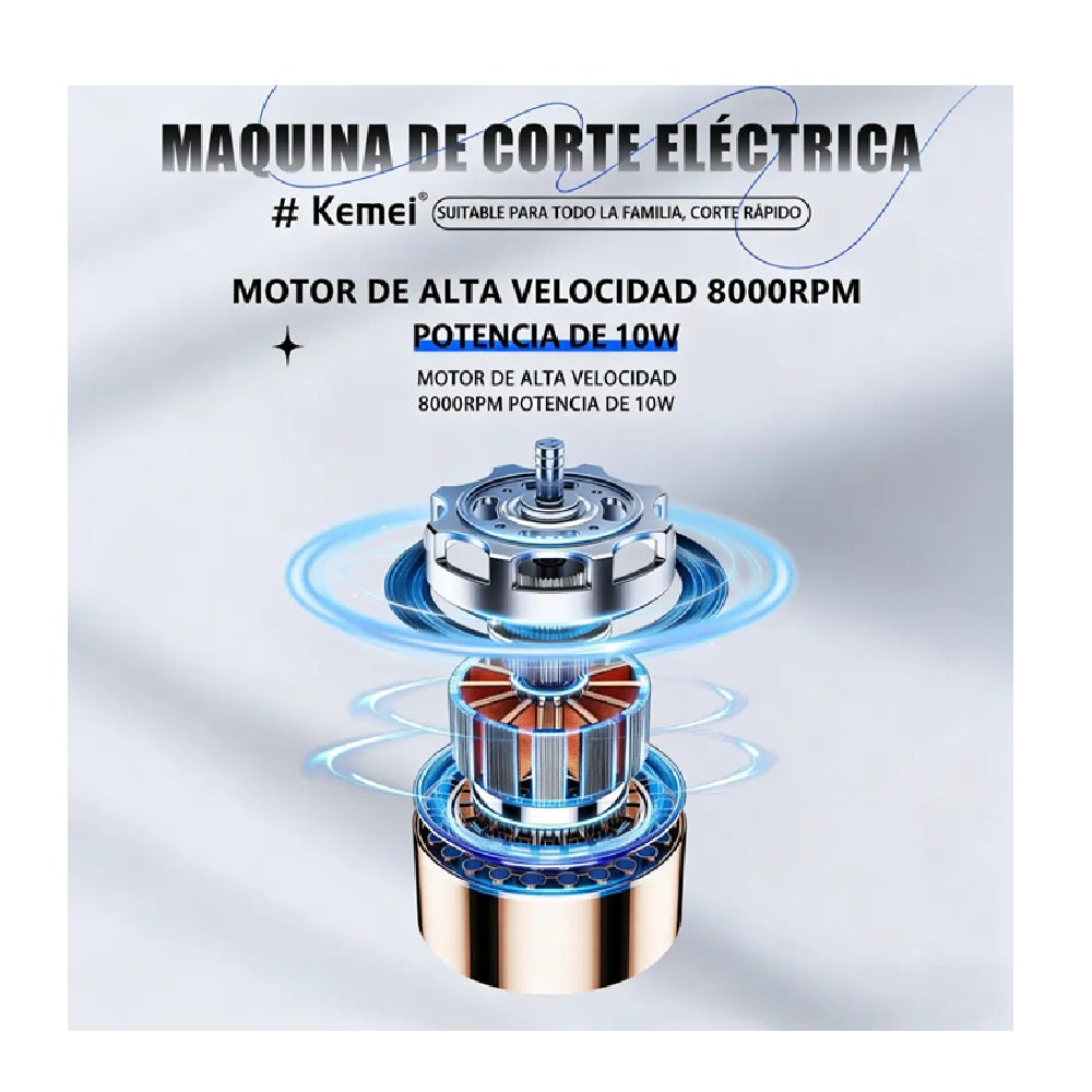Patillera Profesional Kemei KM-1807 Recortadora Inalámbrica 8000 RPM
