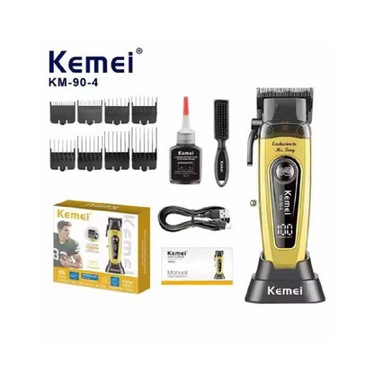 Máquina De Cortar Cabello Kemei KM-90-4 Profesional Con Base De Carga 9000 RPM