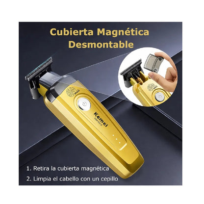 Patillera Profesional Kemei KM-90-5 Cuchilla DLC 7500 RPM Base De Carga