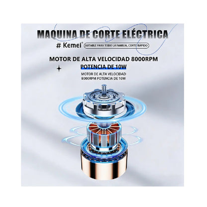 Patillera Profesional Kemei KM-1807 Recortadora Inalámbrica 8000 RPM