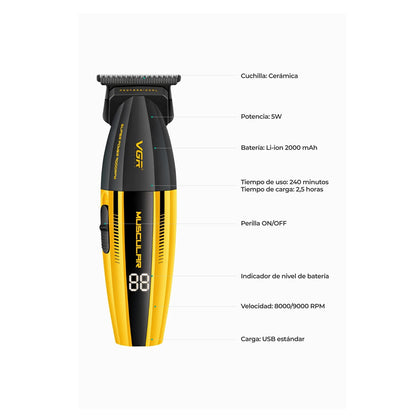 Patillera Profesional VGR V-905 Muscular Cuerpo Metálico 9000 RPM