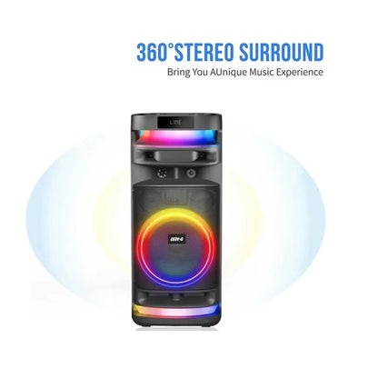 Parlante Cabina Gedi-G Sonido Surround 360 Bluetooth Luces LED RGB