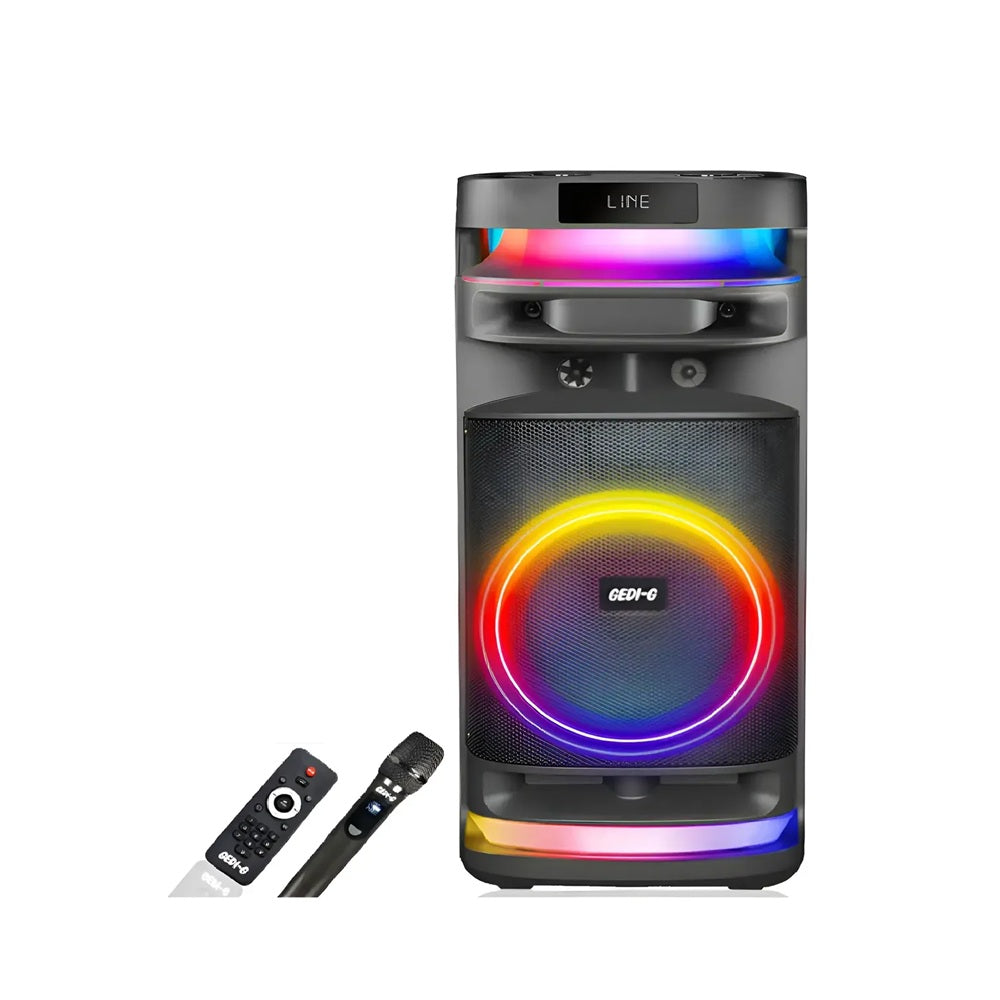 Parlante Cabina Gedi-G Sonido Surround 360 Bluetooth Luces LED RGB