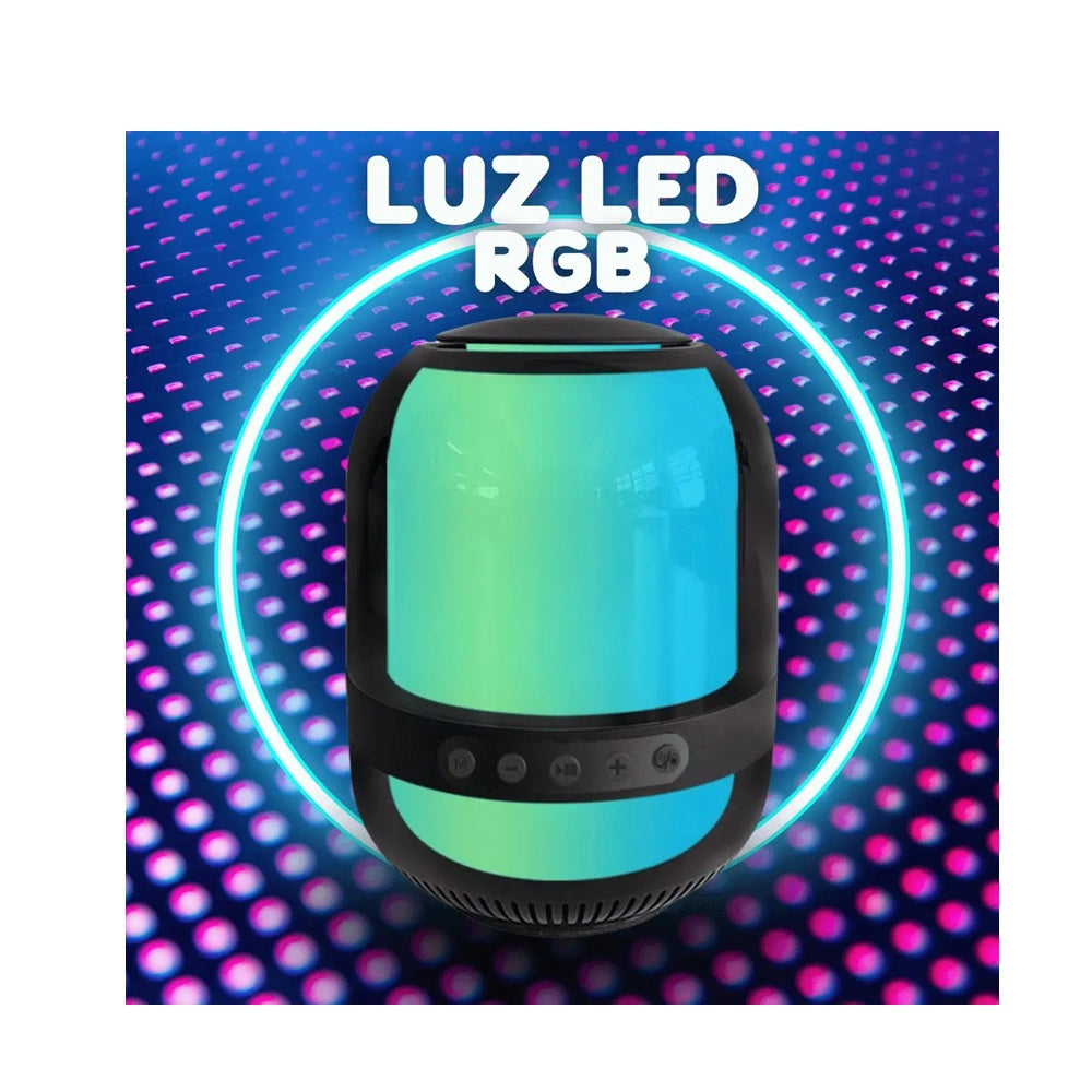 Parlante Bluetooth Portátil Con Luces LED RGB Sonido HiFi Y TWS