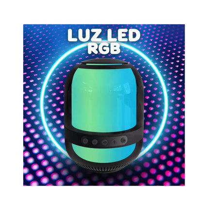 Parlante Bluetooth Portátil Con Luces LED RGB Sonido HiFi Y TWS