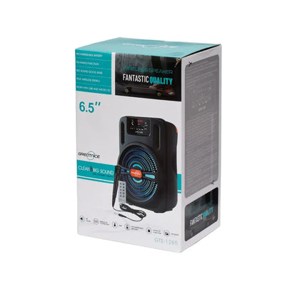 Parlante Bluetooth Portátil Greatnice GTS-1285 De 6.5 Pulgadas Karaoke Con Micrófono