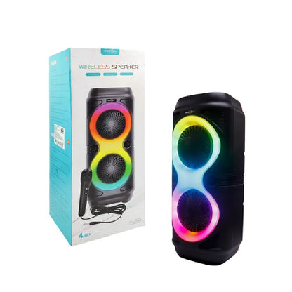 Parlante Bluetooth Inalámbrico Doble De 4 Pulgadas Karaoke Con Micrófono