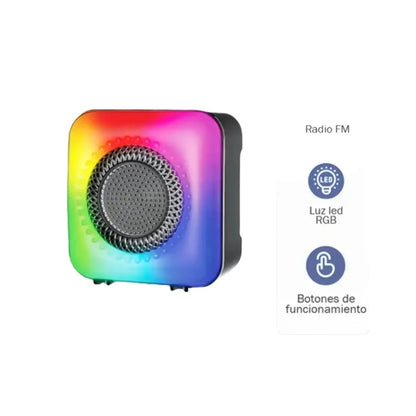 Mini Parlante Bluetooth Greatnice De 3 Pulgadas Luces Flame Light Recargable